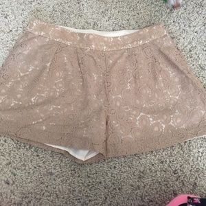 Nude lace shorts